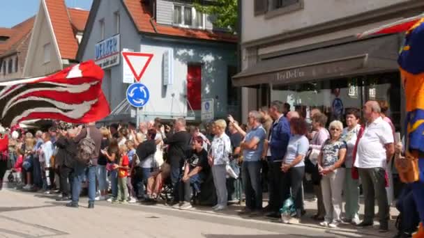 Buhl September 2022 Festumzug Ehren Der Zwetschgenernte Auf Der Stadtstraße — Stockvideo