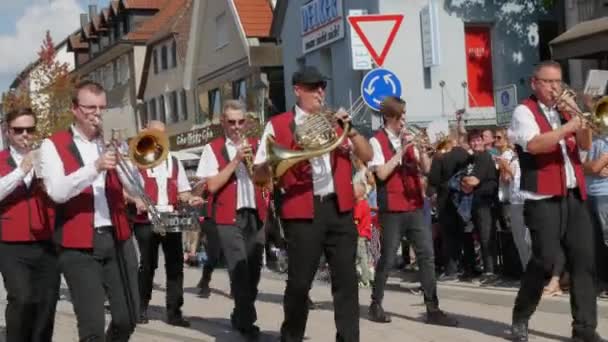 Buhl Alemania Septiembre 2022 Desfile Festivo Honor Cosecha Ciruelas Calle — Vídeos de Stock