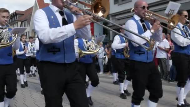 Buhl Alemania Septiembre 2022 Desfile Festivo Honor Cosecha Ciruelas Calle — Vídeos de Stock