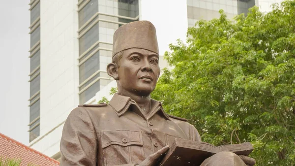 Джакарта Індонезія Січня 2022 Року Пам Ятник Статуї Сокарно Джакарті — стокове фото