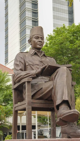 Джакарта Індонезія Січня 2022 Року Пам Ятник Статуї Сокарно Джакарті — стокове фото