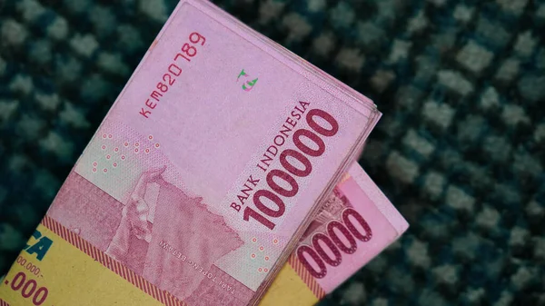 Jakarta Indonésie Mars 2022 Billets Monnaie Roupie Indonésienne Cent Mille — Photo