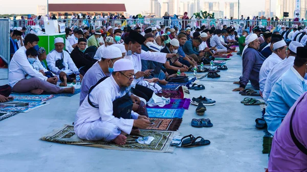 Jacarta Indonésia Julho 2022 Parte Comunidade Muçulmana Jacarta Reza Ied — Fotografia de Stock