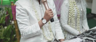 Jakarta, Endonezya, 9 Ekim 2022: Akad Nikah, Endonezya 'nın İjab Qobul adlı evlilik anı ve töreni olarak da bilinir..
