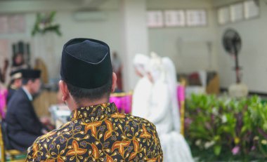 Jakarta, Endonezya, 9 Ekim 2022: Akad Nikah, Endonezya 'nın İjab Qobul adlı evlilik anı ve töreni olarak da bilinir..