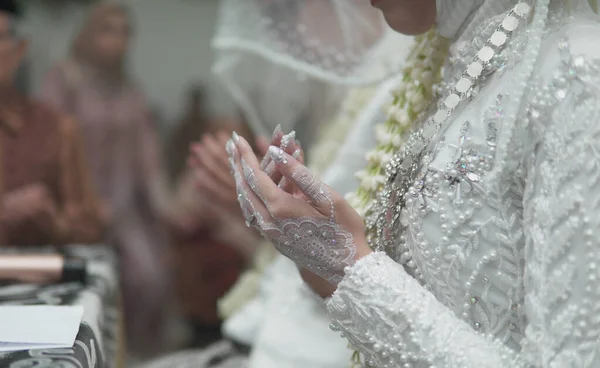 2022年10月9日 印度尼西亚雅加达 Akad Nikah也被称为 结婚时刻 结婚仪式 印度尼西亚人称之为 Ijab Qobul — 图库照片