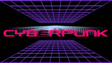 Siberpunk metin efekti, düzenlenebilir sanat oyunu metni tarzı. Vektör biçimi.