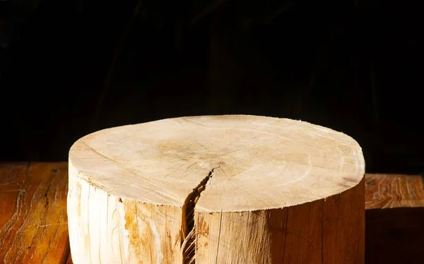 Kulatá Dřevěná Pilka Řezaný Válec Tvar Pro Zobrazení Výrobku Izolované — Stock fotografie