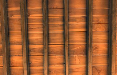 Bir joglo evinin tavanı, Endonezya 'da geleneksel bir Cava evi, yüksek kalite meşe ağacından yapılma ahşap ve el yapımı oymalar.