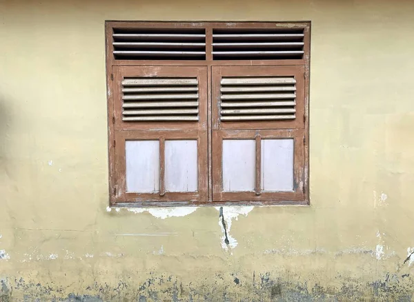 Yogyakarta Endonezya Daki Eski Geleneksel Ahşap Pencere — Stok fotoğraf