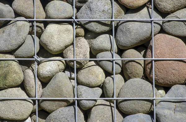 Gabion Wall Cages Stones Texture Background — Stok fotoğraf