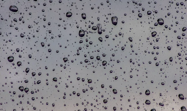 Gotas Agua Una Superficie Vidrio Con Enfoque Superficial —  Fotos de Stock