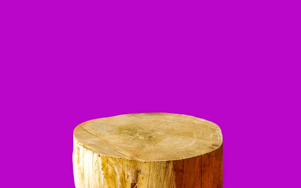 Kulatá Dřevěná Pilka Řezaný Válec Tvar Pro Zobrazení Výrobku Růžovou — Stock fotografie