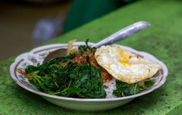 Pecel Healthy Food Breakfast Wide Variety Vegetables Yogyakarta Indonesia — Stok Foto