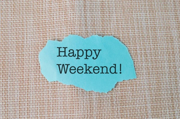 Blue Torn Paper Written Text Happy Weekend — Stock Photo, Image
