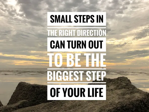 Inspirational Motivational Quote Written Text Small Steps Right Direction Can — Stock Photo, Image