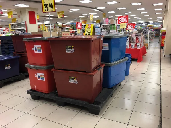 Selangor Malaisie Novembre 2021 Vue Des Conteneurs Plastique Supermarché — Photo