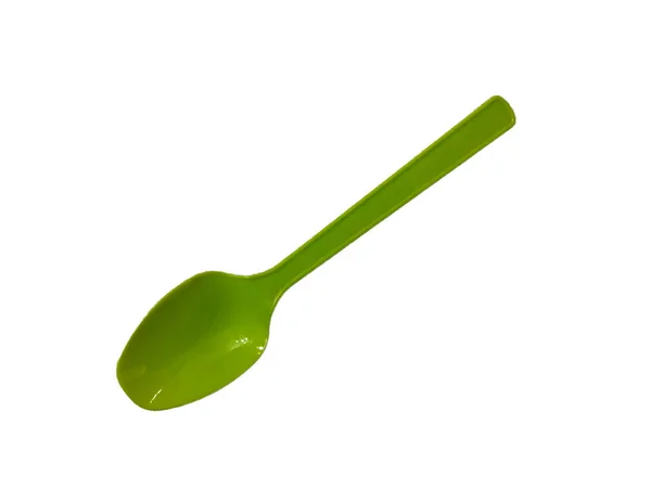 Green Spoon Isolated White Background — Stock Photo, Image