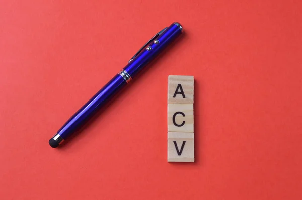 Pen Square Letters Text Acv Stands Actual Cash Value — Foto Stock