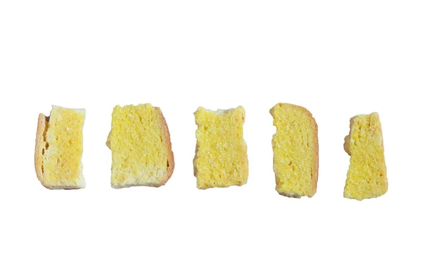 Sliced Butter Bread Isolated White Background — 图库照片