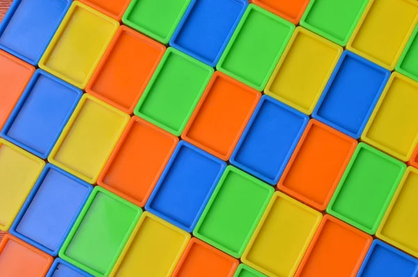 Colorful Plastic Toy Building Blocks Game Structure Development — стоковое фото