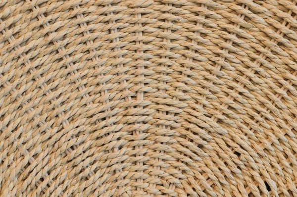 Close View Straw Woven Hand Made Texture Background — Fotografia de Stock