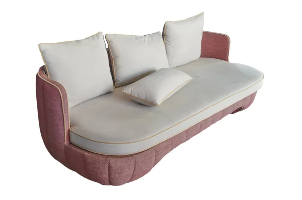 Stylish Comfortable Sofa Isolated White Background — Fotografia de Stock