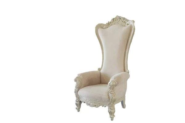 King Throne Chair Isolated White Background — Zdjęcie stockowe