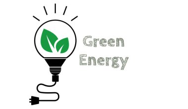 Ampulde büyüyen bitki ve yeşil enerji.