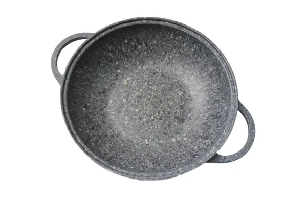 Granite Coated Frying Pan Isolated White Background — Stock Photo, Image