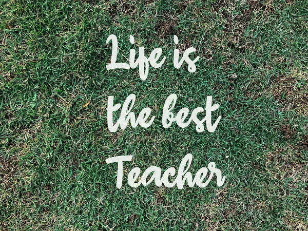 Motivational Inspirational Quote Phrase Life Best Teacher — Stock Photo, Image