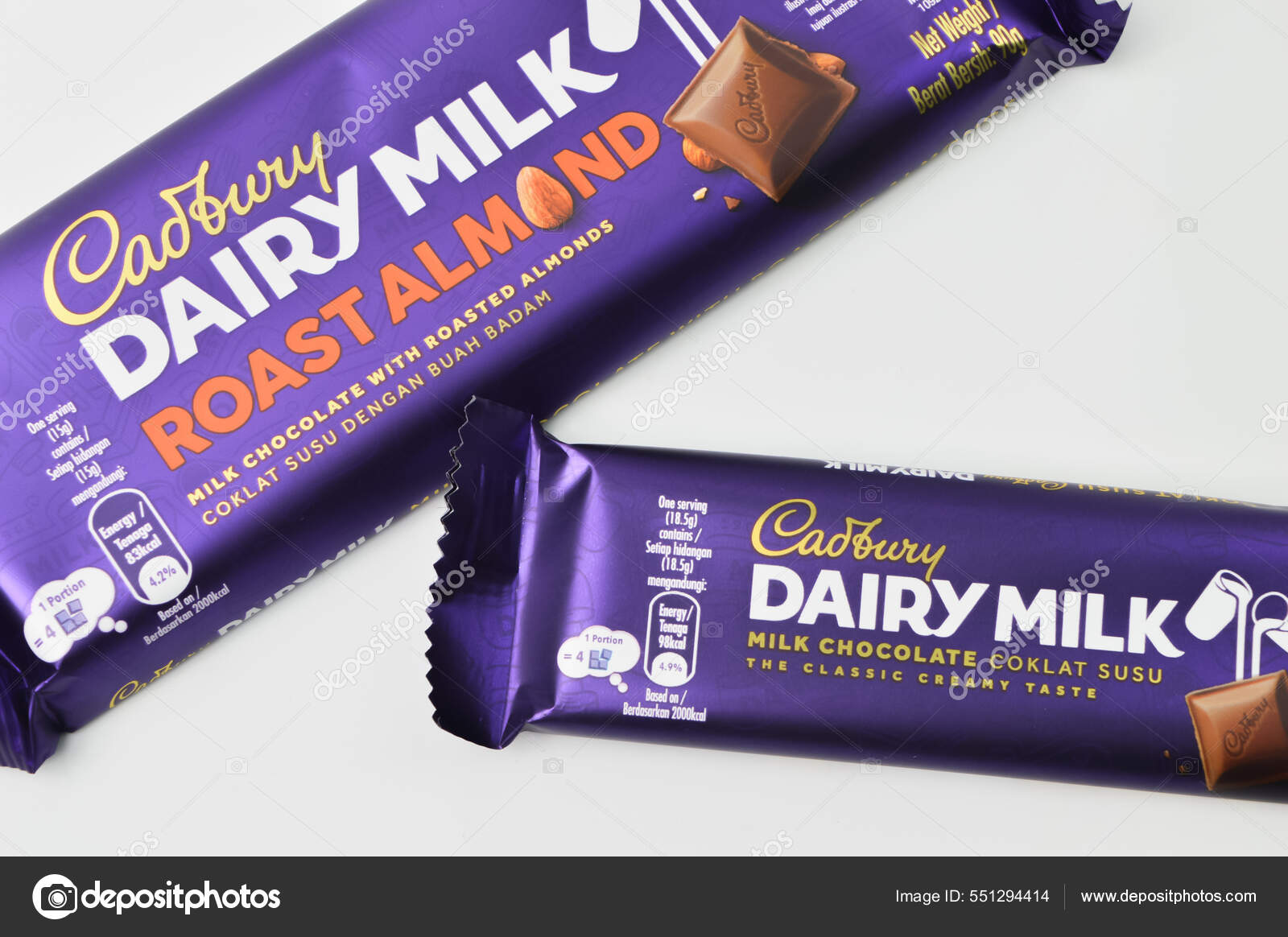 Klang Malaysia March 2022 Cadbury Dairy Milk Chocolate Bar Isolated Stock Editorial Photo