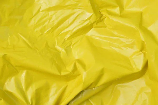 Immagine Astratta Colore Giallo Sacchetto Plastica Texture Sfondo Copia Spazio — Foto Stock