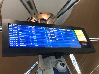 Uçak kalkış panosu havaalanında.