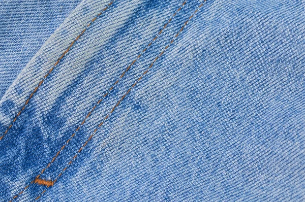 Dettaglio Texture Tessuto Denim Blue Jeans Sfondo Copia Spazio Testo — Foto Stock