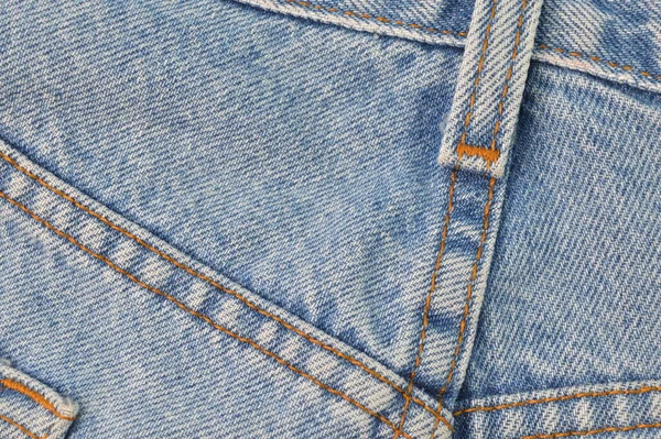 Vista Vicino Denim Jeans Texture Sfondo Copia Spazio Testo — Foto Stock