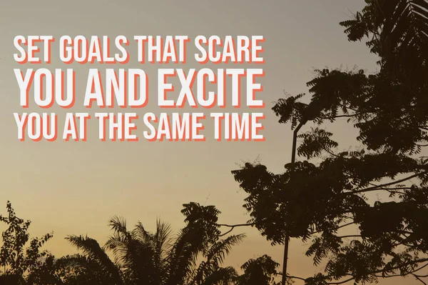 Motivational Quote Text Set Goals Scare You Excite You Same — ストック写真