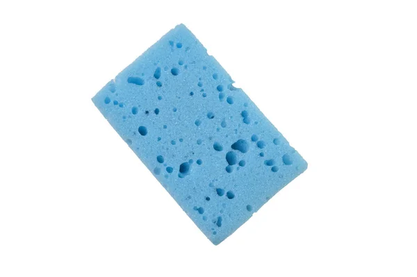 Close View Dish Sponge Washing Dishes Isolated White Background — Foto de Stock