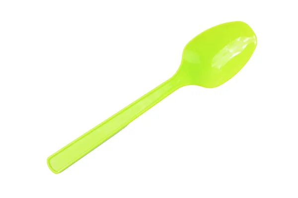 Green Spoon Isolated White Background — Stock Photo, Image