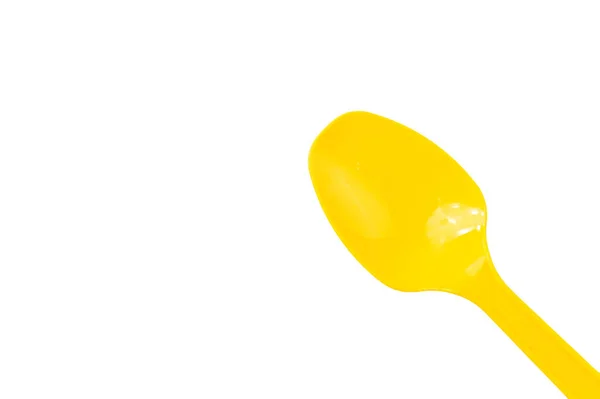Yellow Spoon Isolated White Background — ストック写真