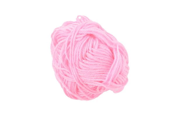 Pink Ball Wool Isolated White Background — стоковое фото