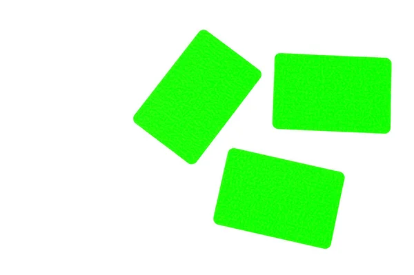 Blank Green Sticky Notes Isolated White Background — Zdjęcie stockowe