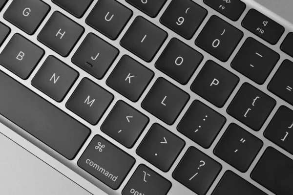 Close View Black Computer Keyboard — Stock Photo, Image