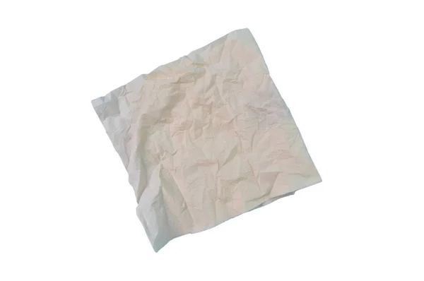 在白色背景上分离的褐色纸巾 — 图库照片