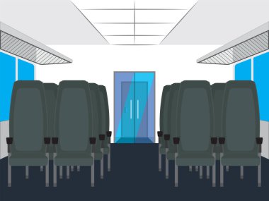 İçi elektrikli tren vagonu. Elektrikli tren..