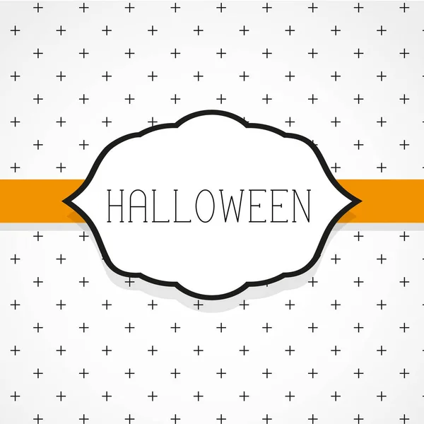 Texto Halloween Fundo Pontilhado Preto Branco Ilustração Vetorial Design Plano — Vetor de Stock