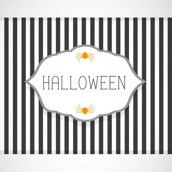 Fundo Listrado Halloween Aranhas Preto Branco Ilustração Vetorial Design Plano — Vetor de Stock