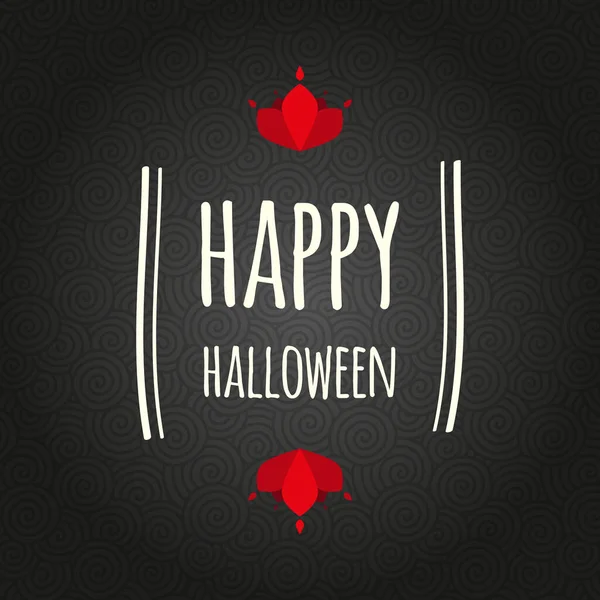 Feliz Carta Halloween Fundo Escuro Ilustração Vetorial Design Plano — Vetor de Stock