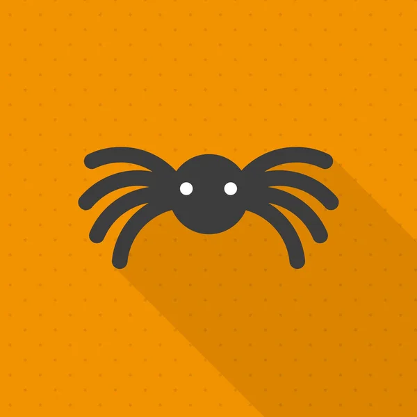 Minimal Halloween Background Spider Long Shadow Vector Illustration Flat Design — Stock Vector