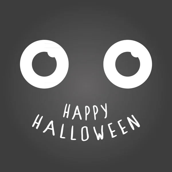 Happy Halloween Creepy Face Black Background Vector Illustration Flat Design — Stock Vector